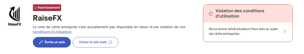 RaiseFX Avis 2025 : Arnaque ou Fiable ? Message texte publié sur un site d